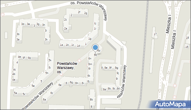 Poznań, Osiedle Powstańców Warszawy, 6o, mapa Poznania