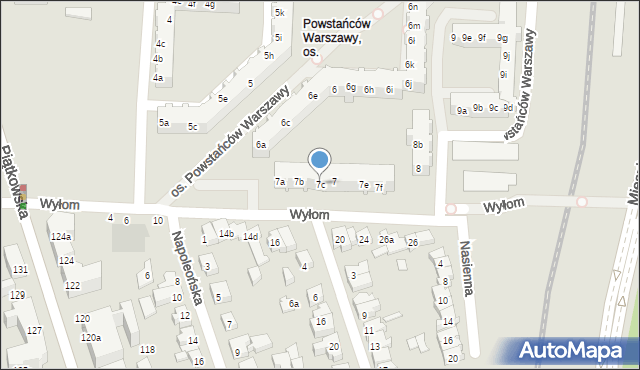 Poznań, Osiedle Powstańców Warszawy, 7c, mapa Poznania