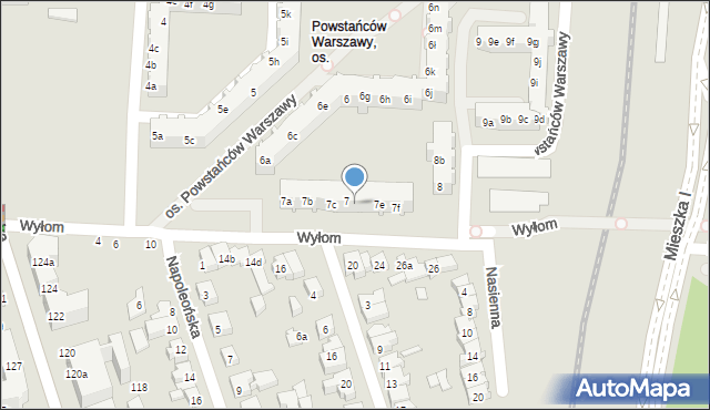 Poznań, Osiedle Powstańców Warszawy, 7d, mapa Poznania