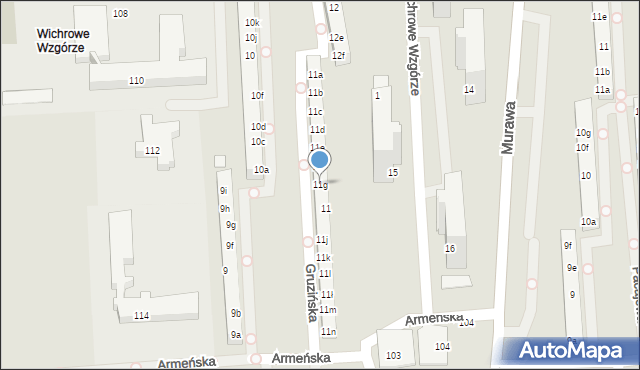 Poznań, Osiedle Wichrowe Wzgórze, 11g, mapa Poznania
