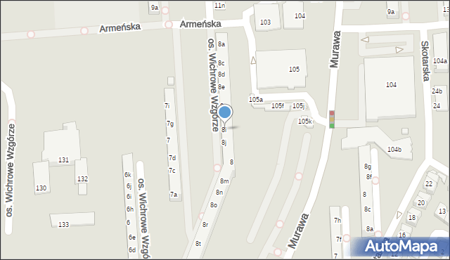 Poznań, Osiedle Wichrowe Wzgórze, 8i, mapa Poznania