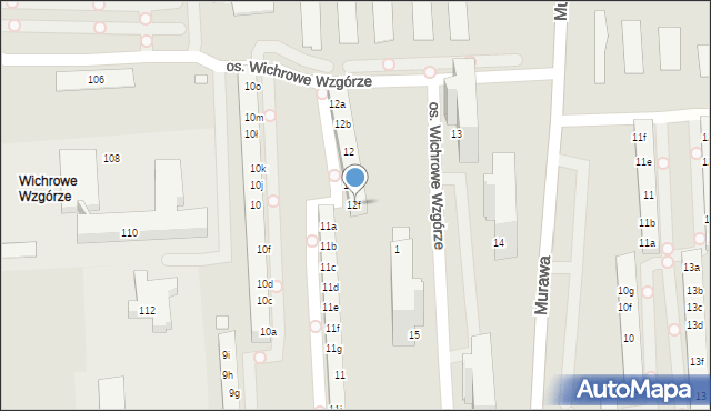 Poznań, Osiedle Wichrowe Wzgórze, 12f, mapa Poznania