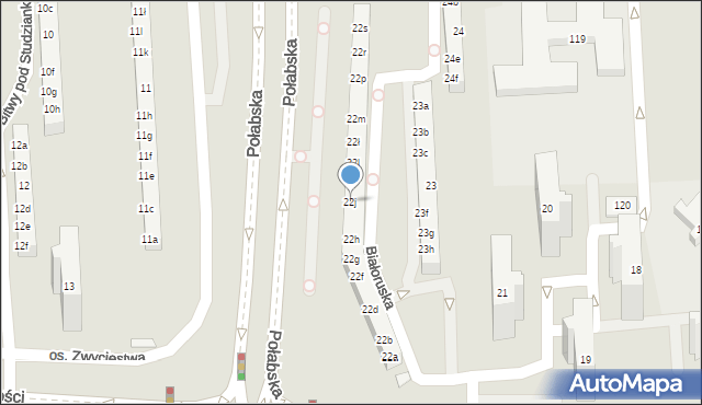 Poznań, Osiedle Wichrowe Wzgórze, 22j, mapa Poznania