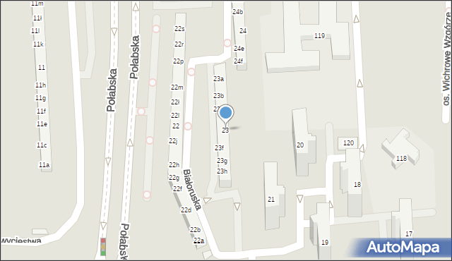 Poznań, Osiedle Wichrowe Wzgórze, 23, mapa Poznania