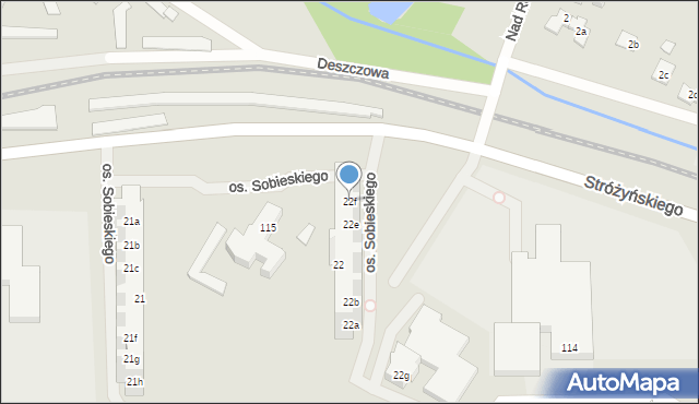 Poznań, Osiedle Króla Jana III Sobieskiego, 22f, mapa Poznania
