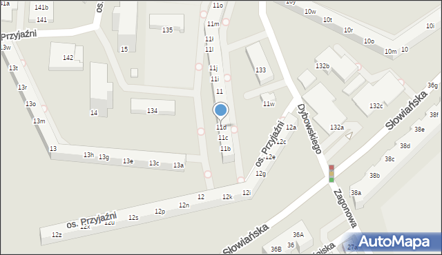 Poznań, Osiedle Przyjaźni, 11d, mapa Poznania