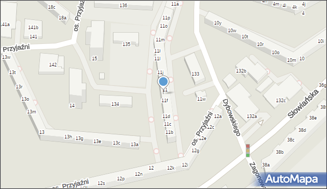 Poznań, Osiedle Przyjaźni, 11g, mapa Poznania