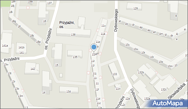 Poznań, Osiedle Przyjaźni, 11m, mapa Poznania