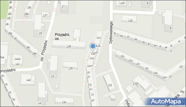 Poznań, Osiedle Przyjaźni, 11p, mapa Poznania