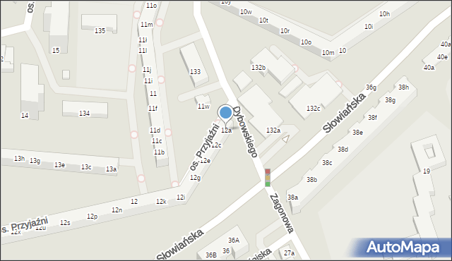 Poznań, Osiedle Przyjaźni, 12a, mapa Poznania