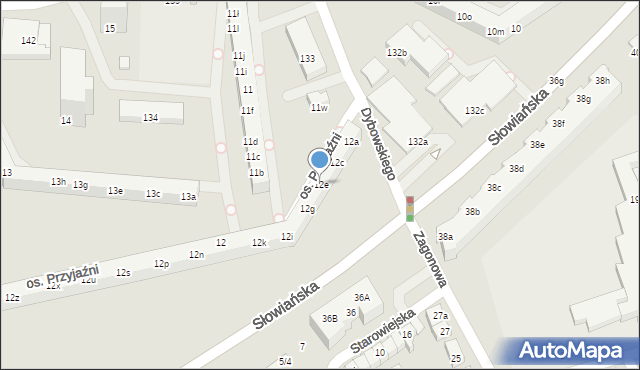 Poznań, Osiedle Przyjaźni, 12e, mapa Poznania