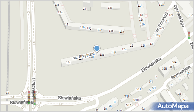 Poznań, Osiedle Przyjaźni, 12t, mapa Poznania