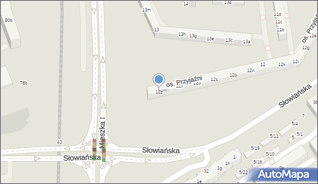 Poznań, Osiedle Przyjaźni, 12z, mapa Poznania