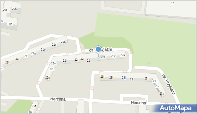 Poznań, Osiedle Przyjaźni, 22f, mapa Poznania