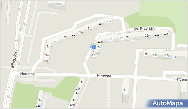 Poznań, Osiedle Przyjaźni, 22p, mapa Poznania