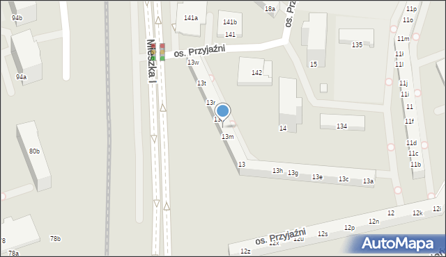 Poznań, Osiedle Przyjaźni, 13n, mapa Poznania