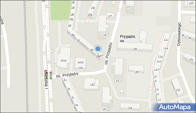 Poznań, Osiedle Przyjaźni, 18a, mapa Poznania