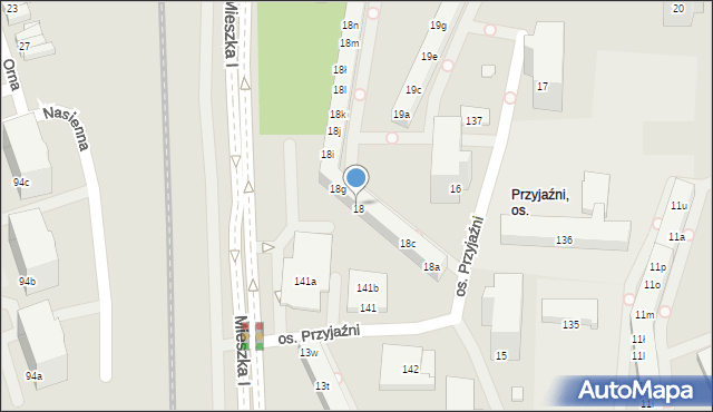 Poznań, Osiedle Przyjaźni, 18f, mapa Poznania