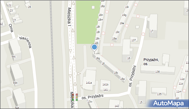 Poznań, Osiedle Przyjaźni, 18h, mapa Poznania