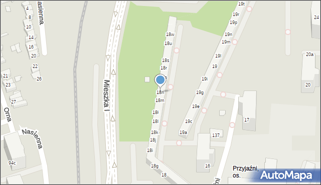 Poznań, Osiedle Przyjaźni, 18n, mapa Poznania