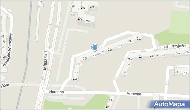 Poznań, Osiedle Przyjaźni, 21j, mapa Poznania