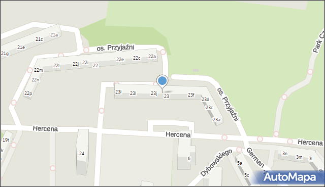 Poznań, Osiedle Przyjaźni, 23i, mapa Poznania