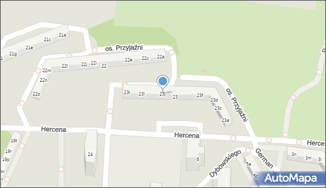 Poznań, Osiedle Przyjaźni, 23j, mapa Poznania