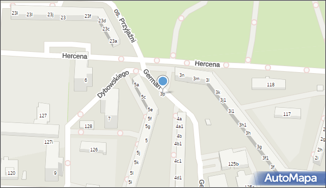 Poznań, Osiedle Przyjaźni, 3p, mapa Poznania