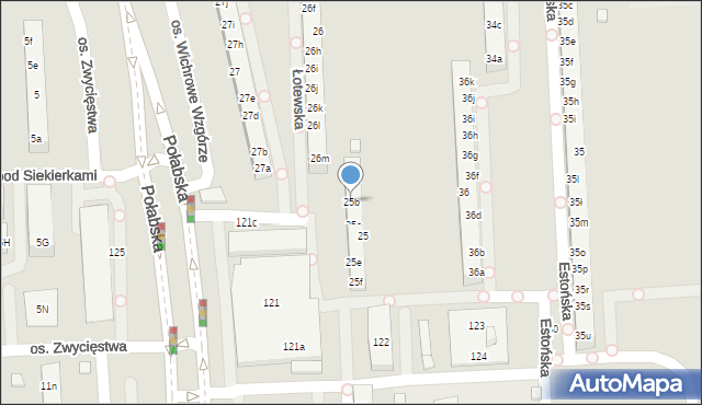 Poznań, Osiedle Wichrowe Wzgórze, 25b, mapa Poznania