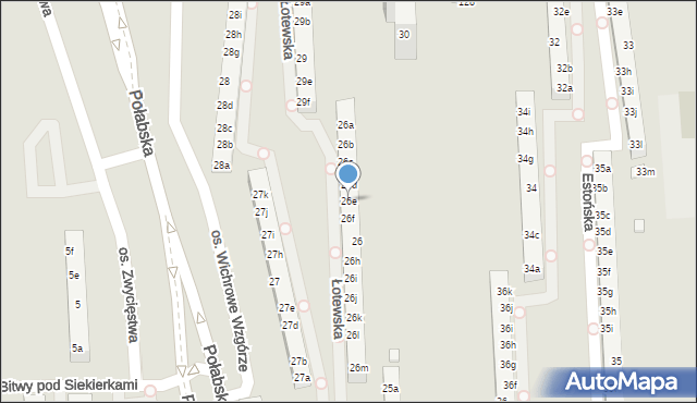 Poznań, Osiedle Wichrowe Wzgórze, 26e, mapa Poznania