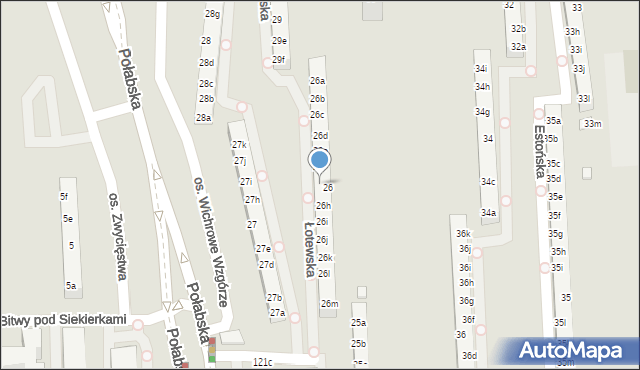 Poznań, Osiedle Wichrowe Wzgórze, 26g, mapa Poznania