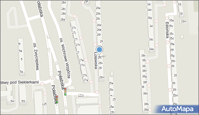 Poznań, Osiedle Wichrowe Wzgórze, 26j, mapa Poznania