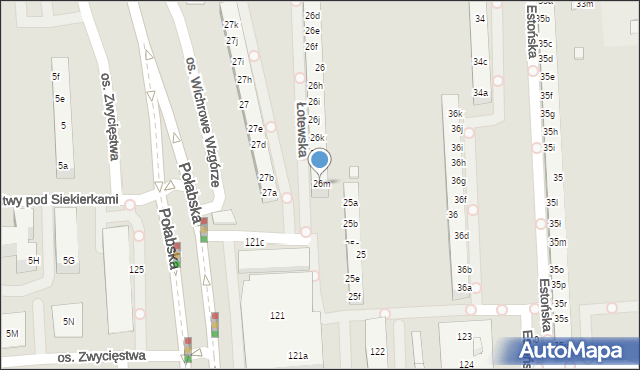 Poznań, Osiedle Wichrowe Wzgórze, 26m, mapa Poznania