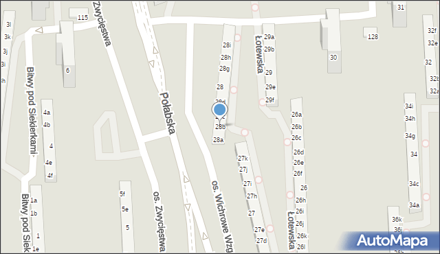 Poznań, Osiedle Wichrowe Wzgórze, 28b, mapa Poznania