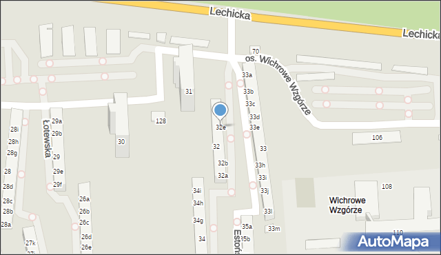 Poznań, Osiedle Wichrowe Wzgórze, 32e, mapa Poznania