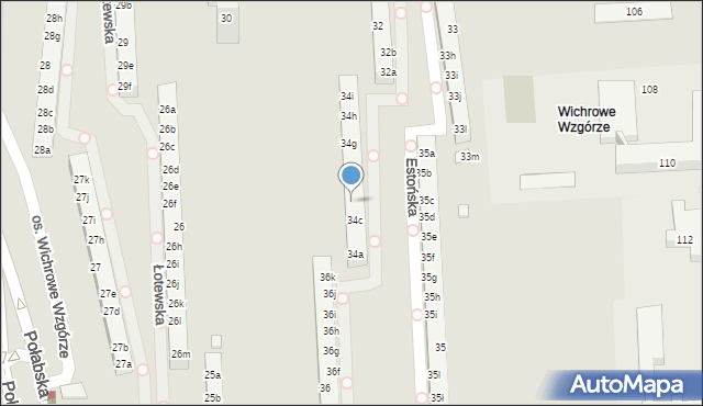 Poznań, Osiedle Wichrowe Wzgórze, 34d, mapa Poznania