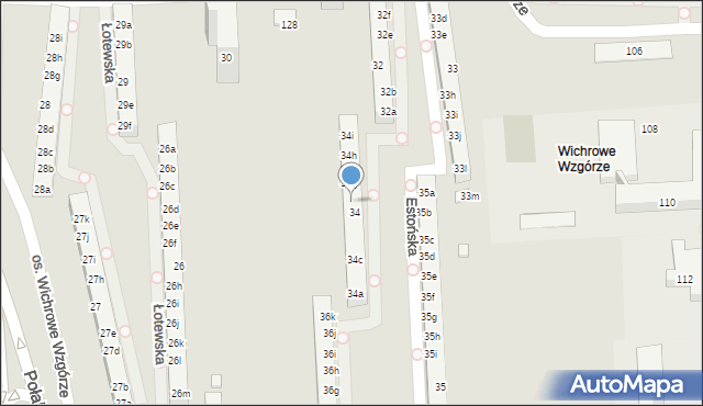 Poznań, Osiedle Wichrowe Wzgórze, 34f, mapa Poznania