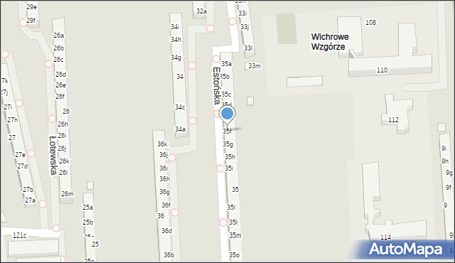 Poznań, Osiedle Wichrowe Wzgórze, 35f, mapa Poznania