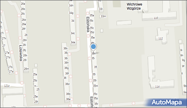 Poznań, Osiedle Wichrowe Wzgórze, 35h, mapa Poznania