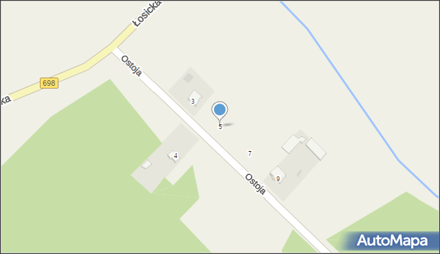 Pruszyn, Ostoja, 5, mapa Pruszyn