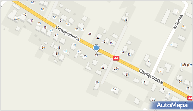 Przeciszów, Oświęcimska, 23, mapa Przeciszów
