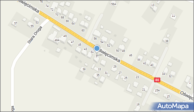 Przeciszów, Oświęcimska, 37, mapa Przeciszów