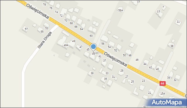 Przeciszów, Oświęcimska, 43, mapa Przeciszów