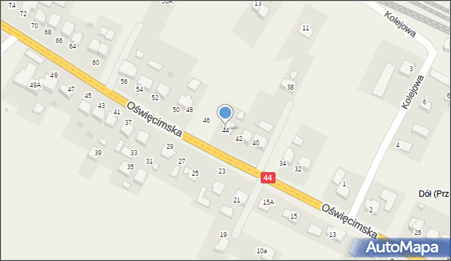 Przeciszów, Oświęcimska, 44, mapa Przeciszów
