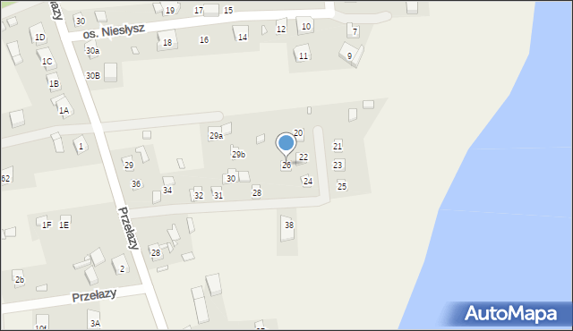 Przełazy, Osiedle Niesłysz, 26, mapa Przełazy
