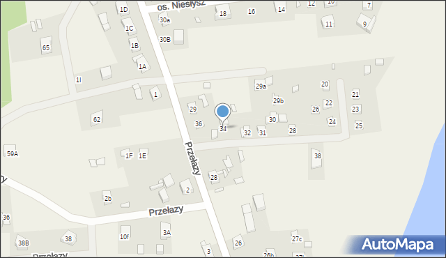 Przełazy, Osiedle Niesłysz, 34, mapa Przełazy