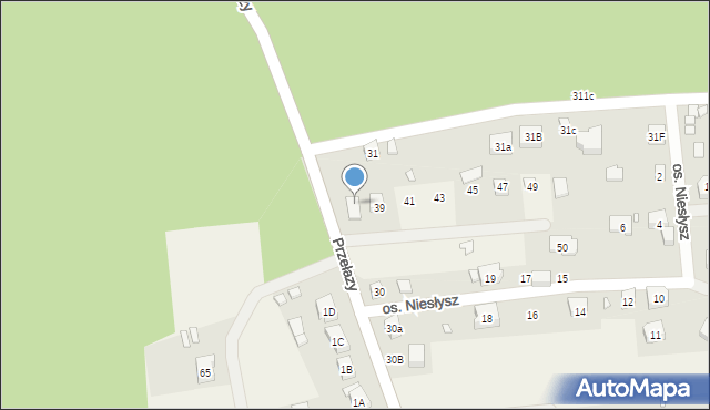 Przełazy, Osiedle Niesłysz, 37, mapa Przełazy