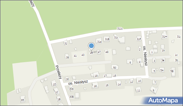 Przełazy, Osiedle Niesłysz, 45, mapa Przełazy
