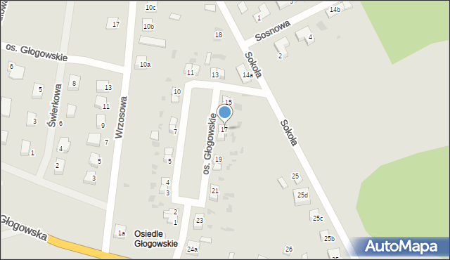 Przemków, Osiedle Głogowskie, 17, mapa Przemków