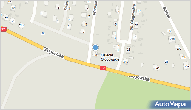 Przemków, Osiedle Głogowskie, 1a, mapa Przemków